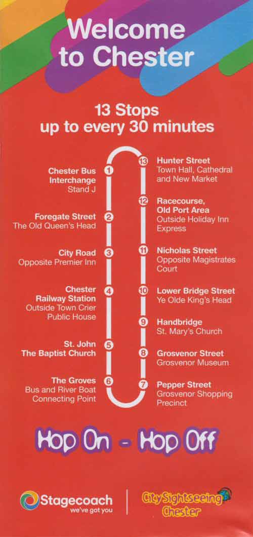 Chestertourist.com - City Sightseeing Tour Route Page One